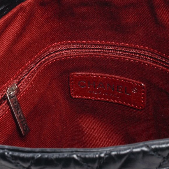 Chanel 2009 Black Quilted Crinkled Calfskin Fold Over CC Bag RHW - Picture 11 of 12